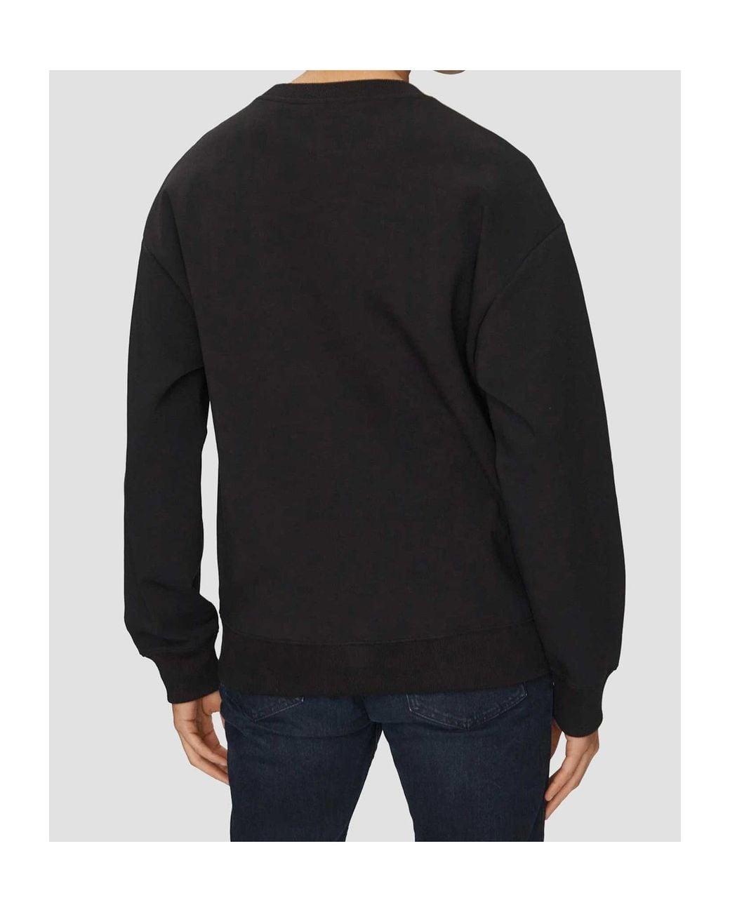 Boss Blue Logo Patch Crewneck Sweatshirt for men