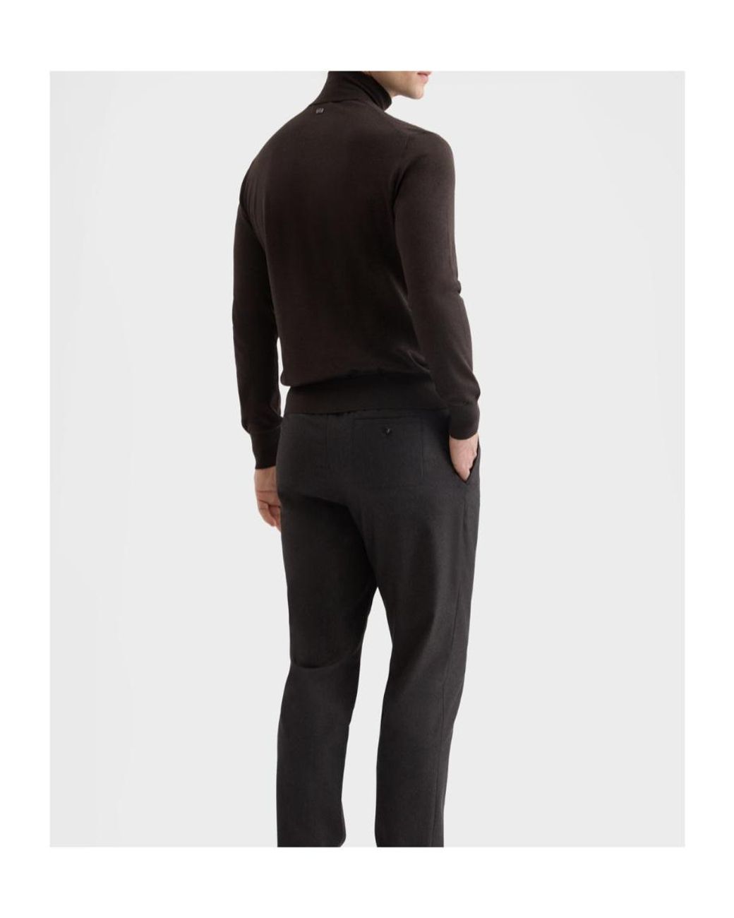 Agnona Brown Ribbed-Knit Turtleneck Sweater for men