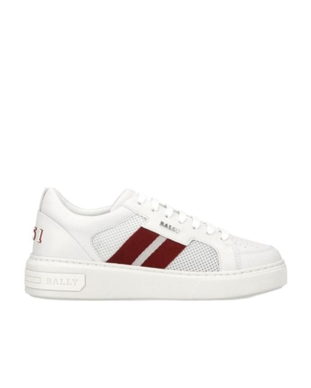 Bally White Logo-Lacing Casual Sneakers for men