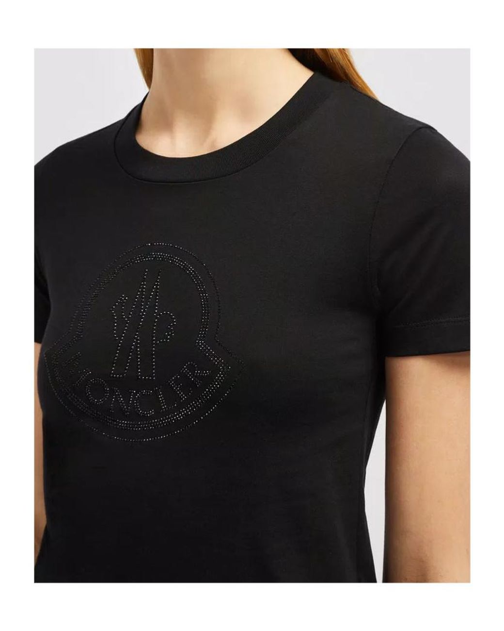 Moncler Black Logo Embellished Crewneck T-Shirt