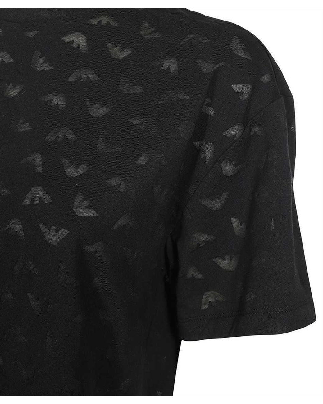 Emporio Armani Black Logo-Print Short-Sleeved T-Shirt