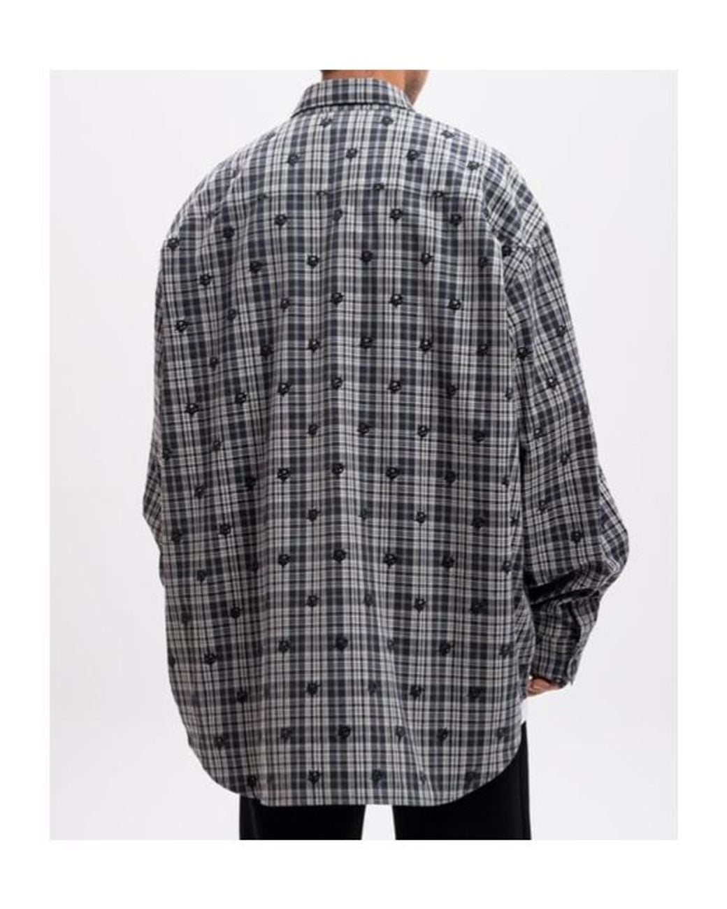 Vetements Gray Turn-Down Collar Long-Sleeve Shirt for men