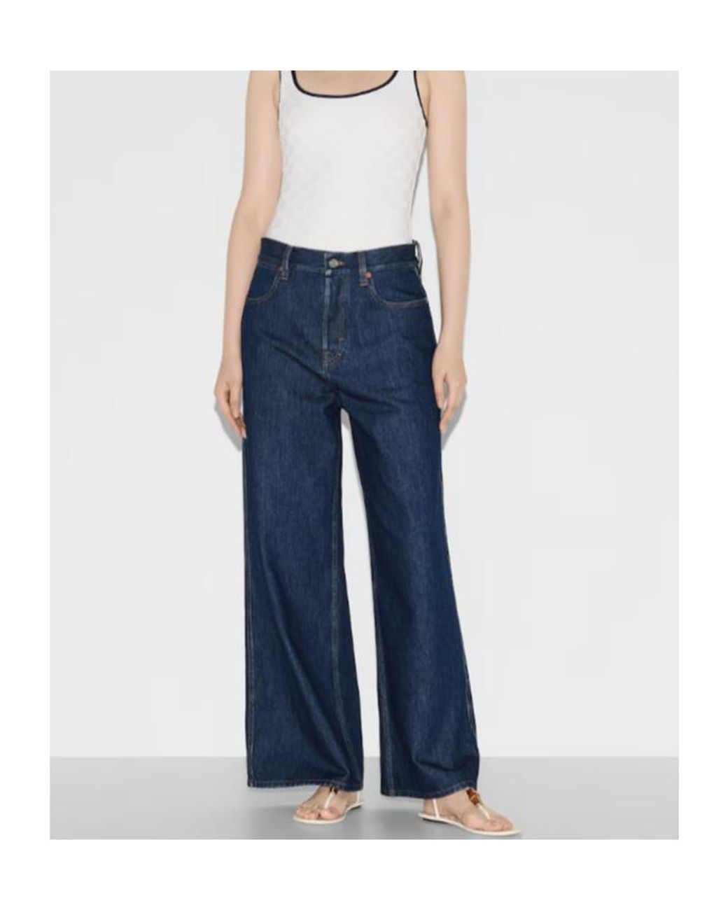 Gucci Blue Wide-Leg Jeans