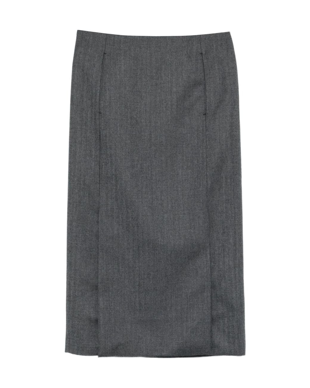 Entire studios Gray Slit-Detail Midi Skirt