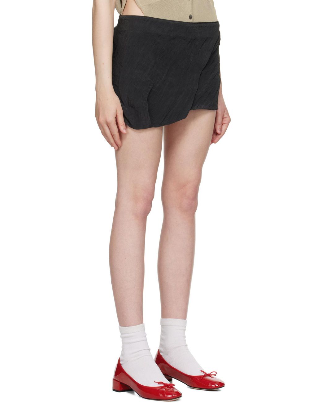 OPEN YY Black Pleated Mini Skirt