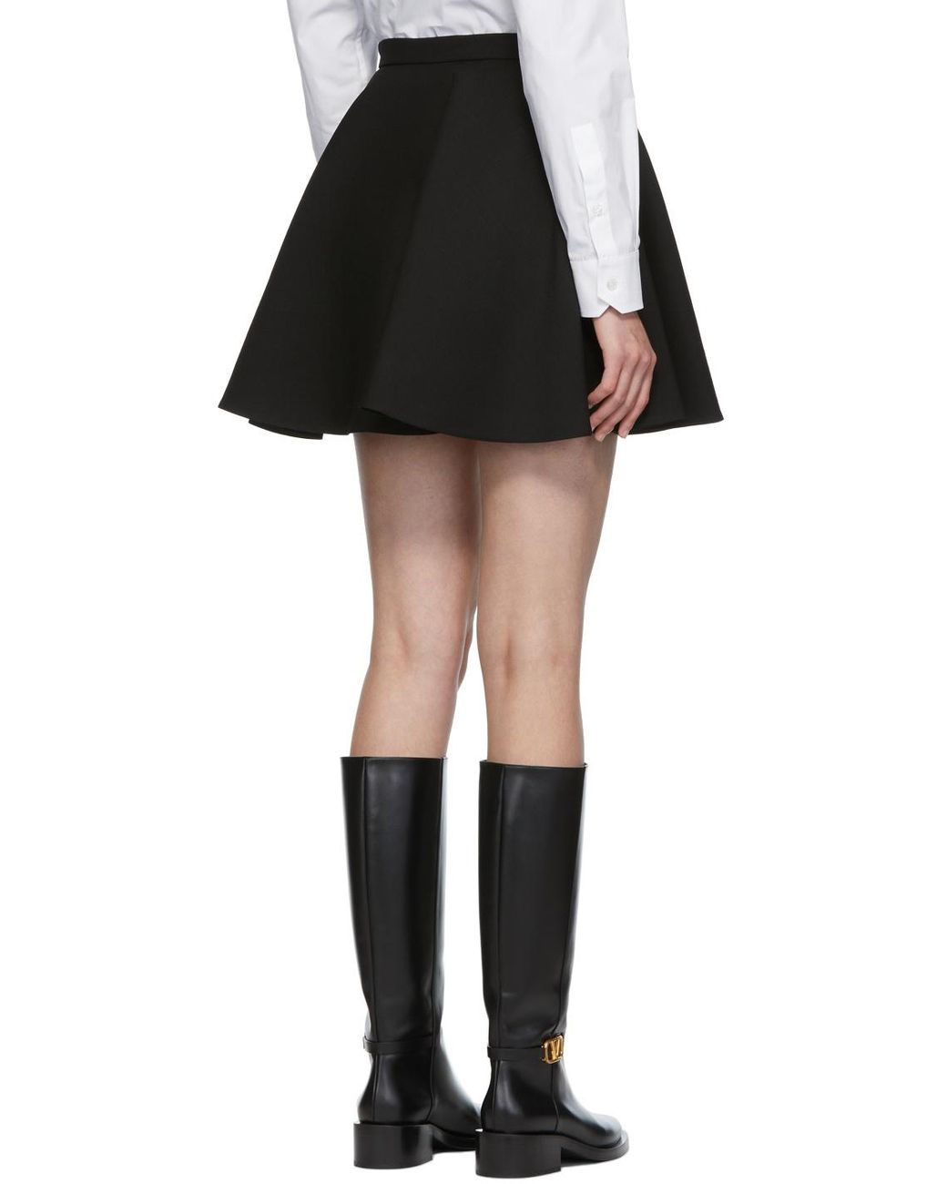 Valentino Black Crepe Couture Skirt