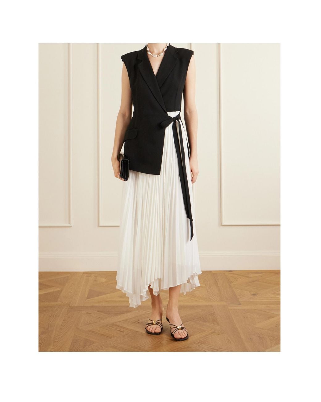 Jonathan Simkhai Black Helena Combo Blazer Midi Dress