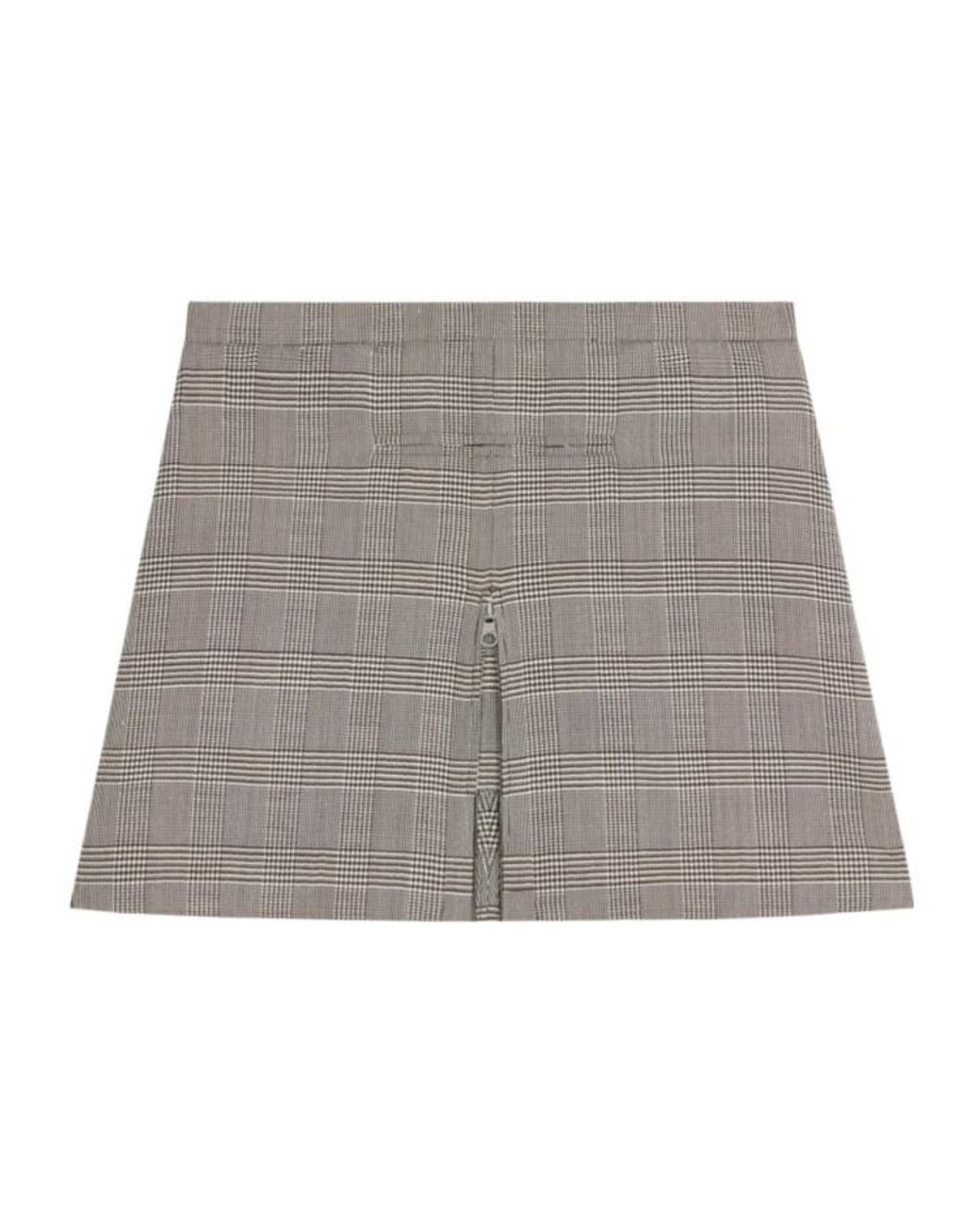 Courreges Gray Courrèges Mid-Rise A-Line Checked Mini Skirt