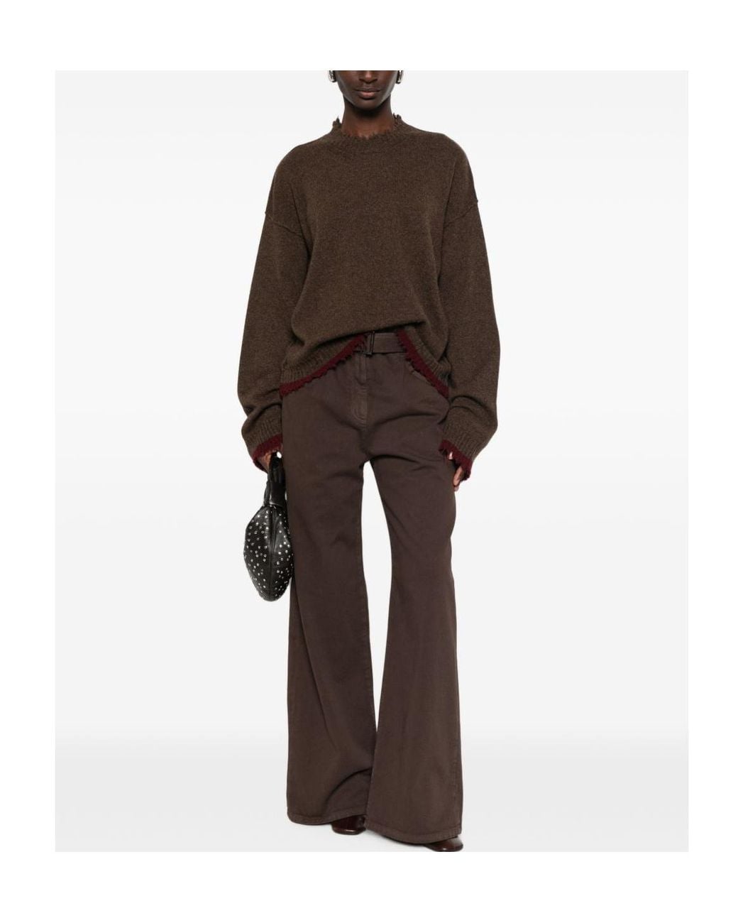 Uma Wang Brown Long-Sleeved Sweater