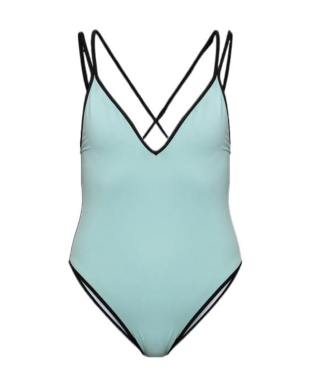 Balmain Blue Strappy One-Piece Swimsuit