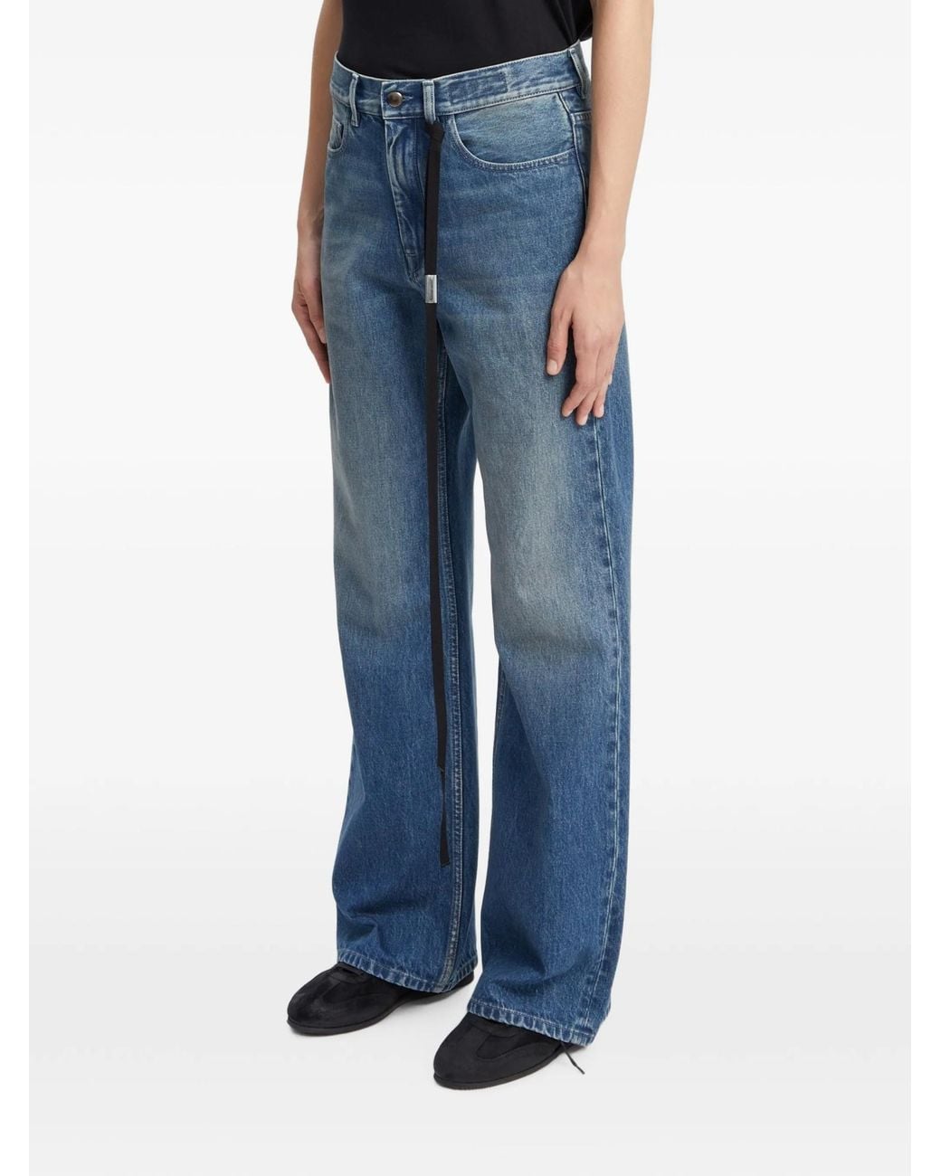 Ann Demeulemeester Blue Stonewashed Wide-Leg Jeans