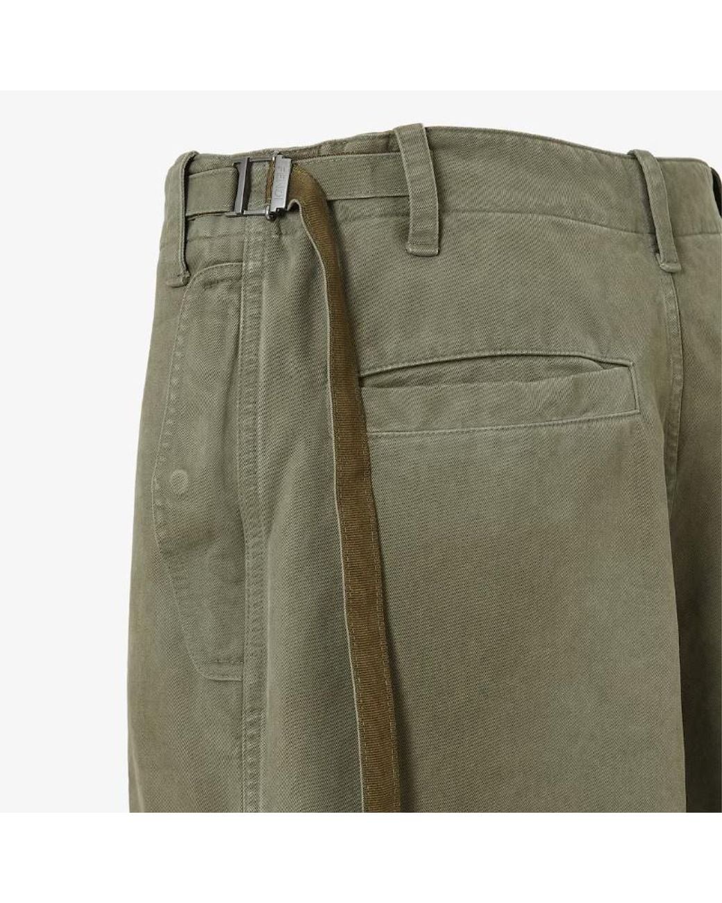Fendi Green Regular-Fit Utility Pants for men