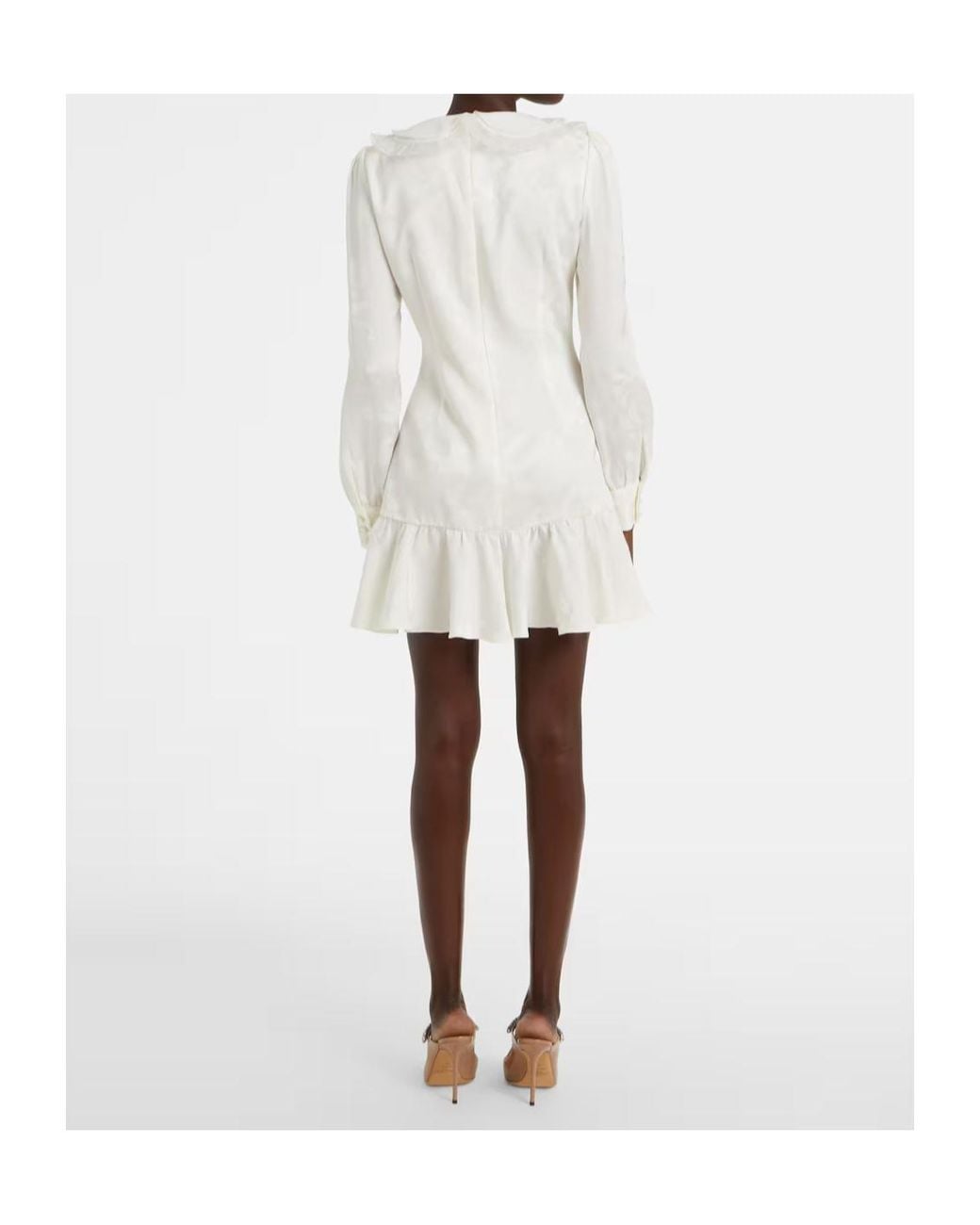 Alessandra Rich White Bow-Detail Floral Jacquard Minidress