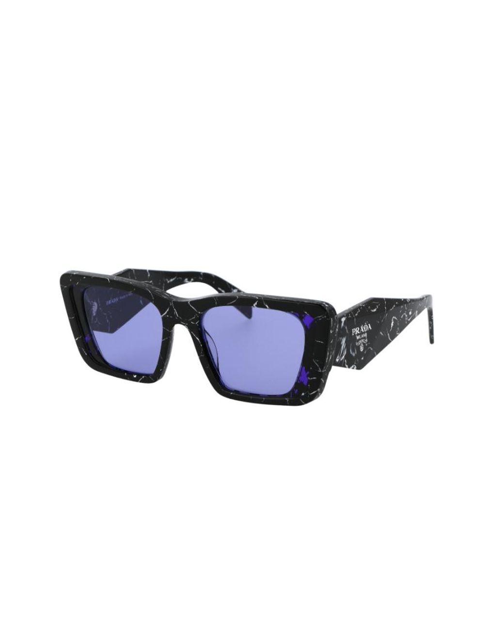 Prada Blue Oversized Rectangular-Frame Sunglasses