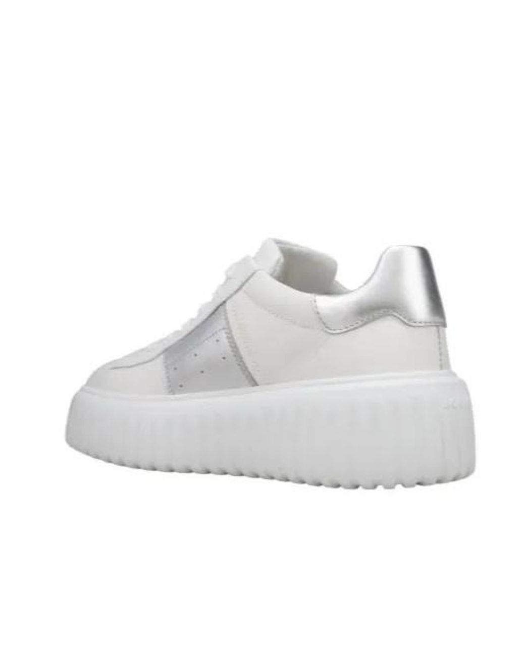 Hogan White Round-Toe Lace-Up Sneakers
