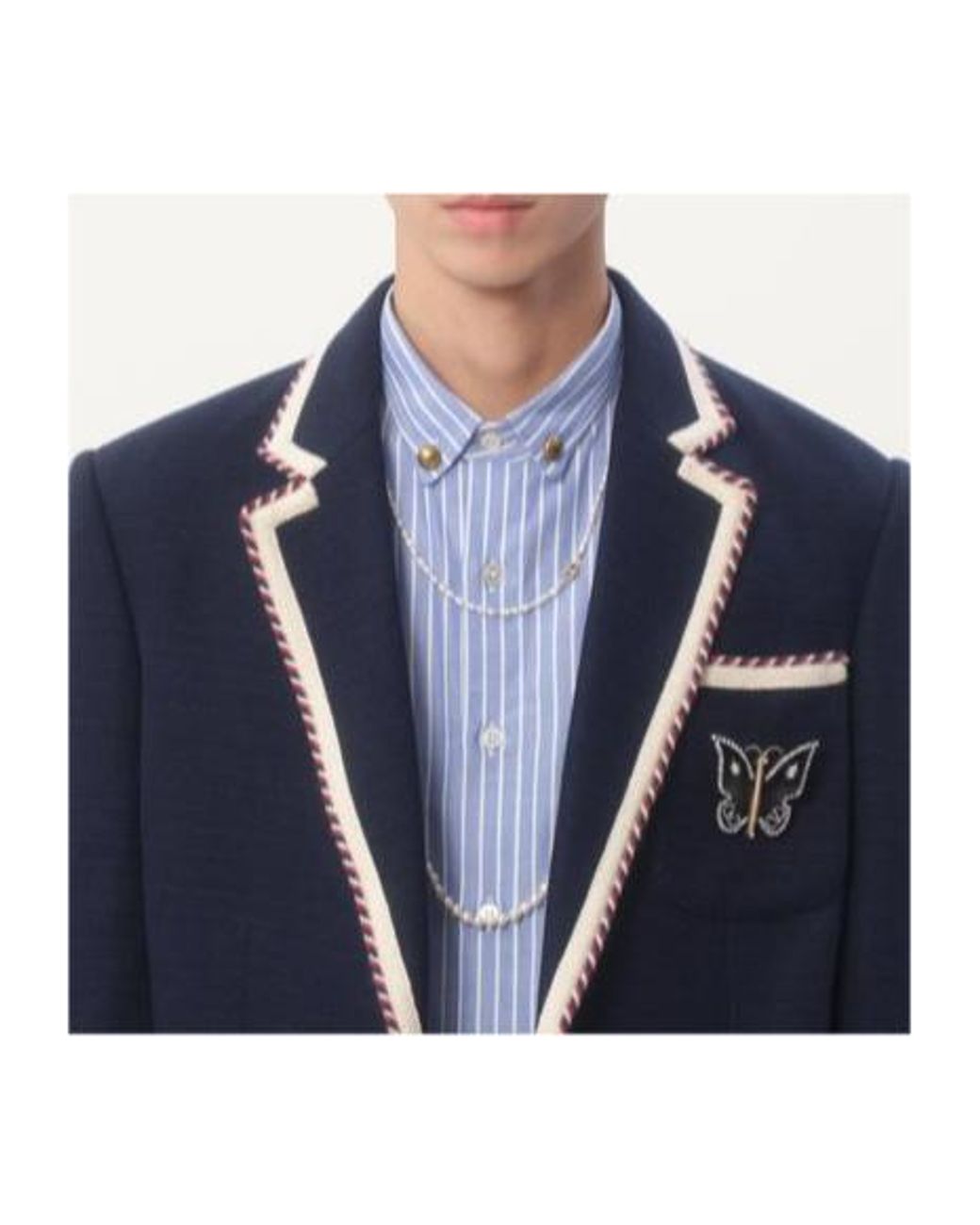 Valentino Blue Single-Breasted Straight-Hem Blazer for men