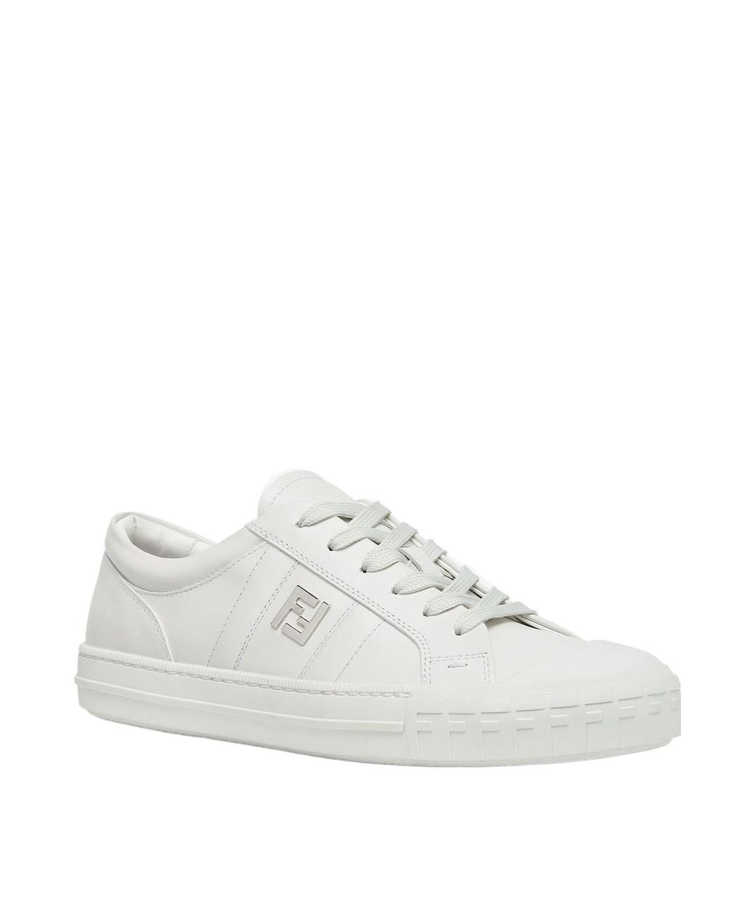 Fendi White Domino Low-Top Sneakers for men