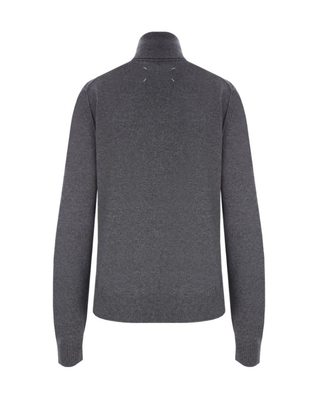 Maison Margiela Blue Eco Cashmere High-Neck Sweater