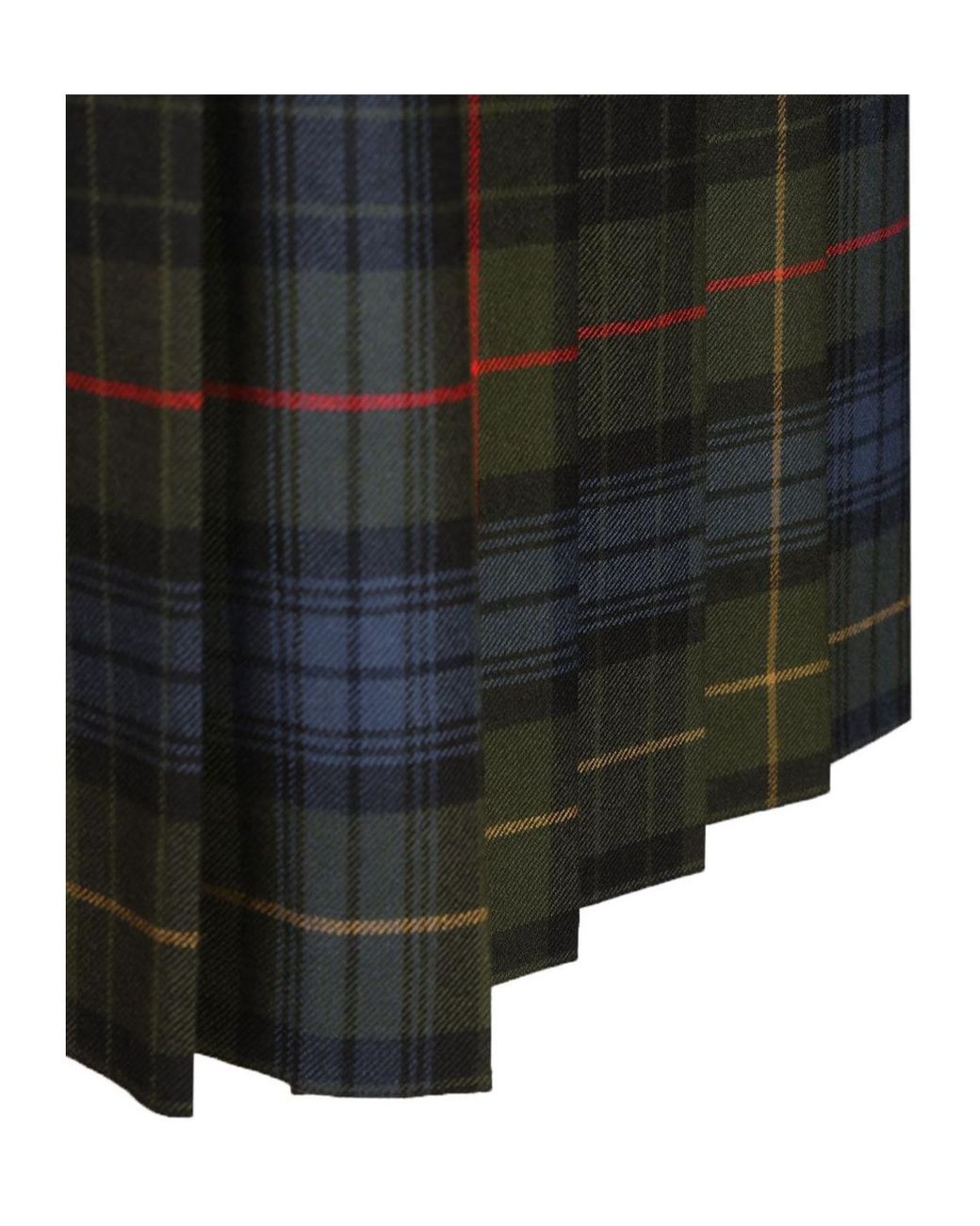 Etro Green Pleated Checked Midi Skirt