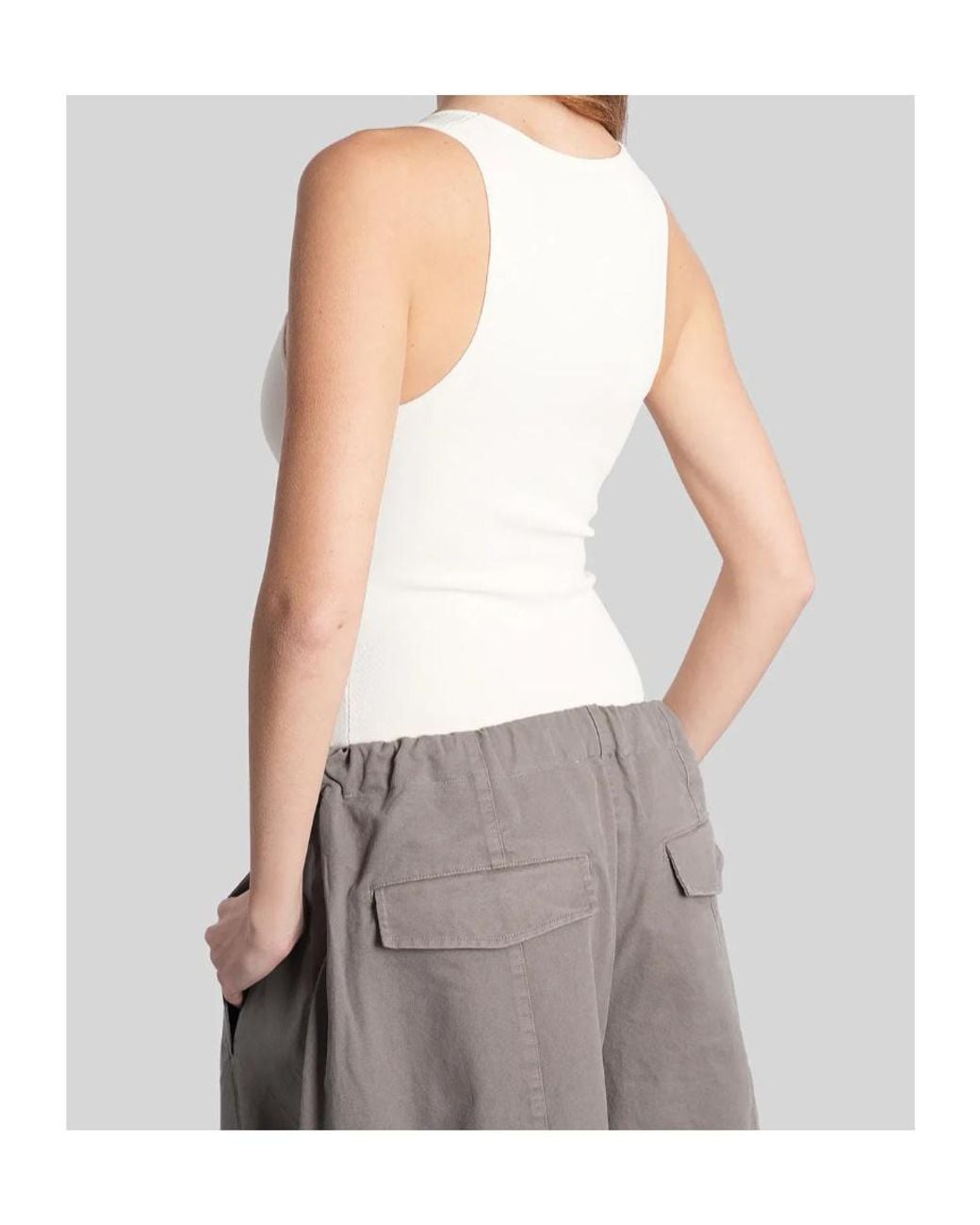 Entire studios White Scoop-Neck Sleeveless Bodysuit