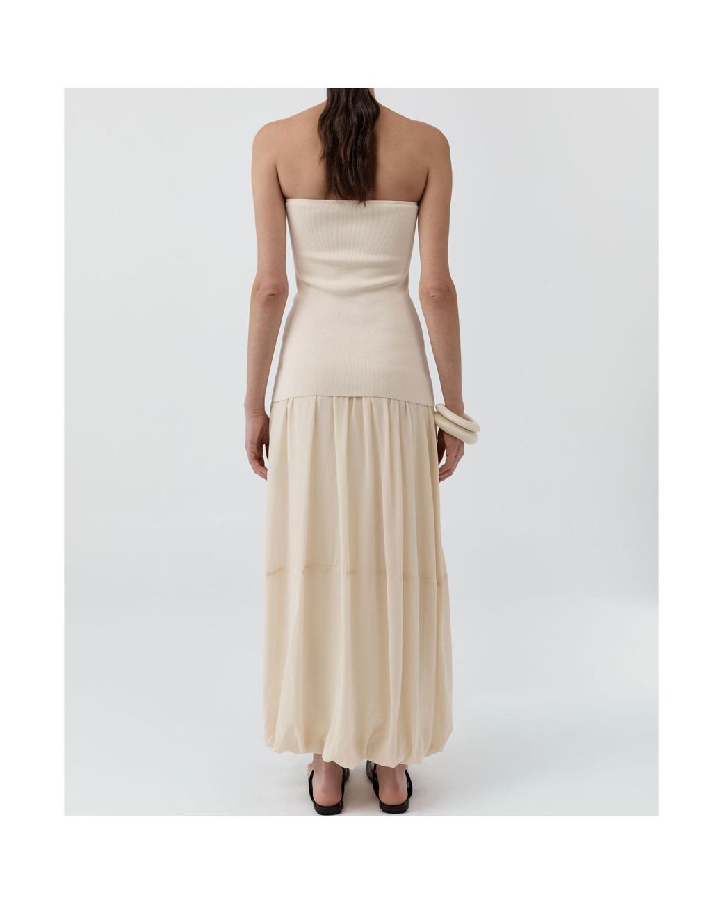 St. Agni Natural Strapless Midi Dress