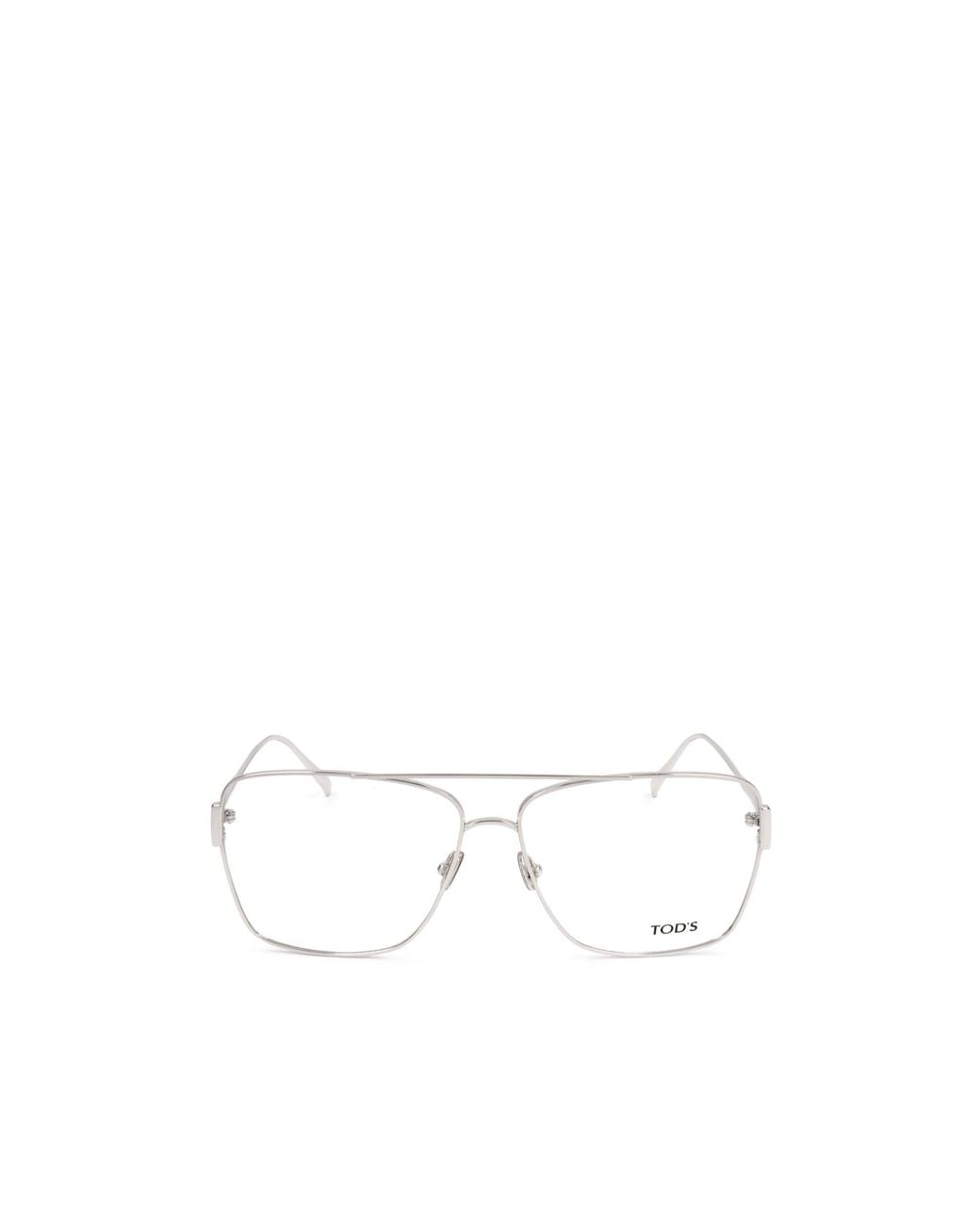 Tod's White Geometric Frame Plano Glasses