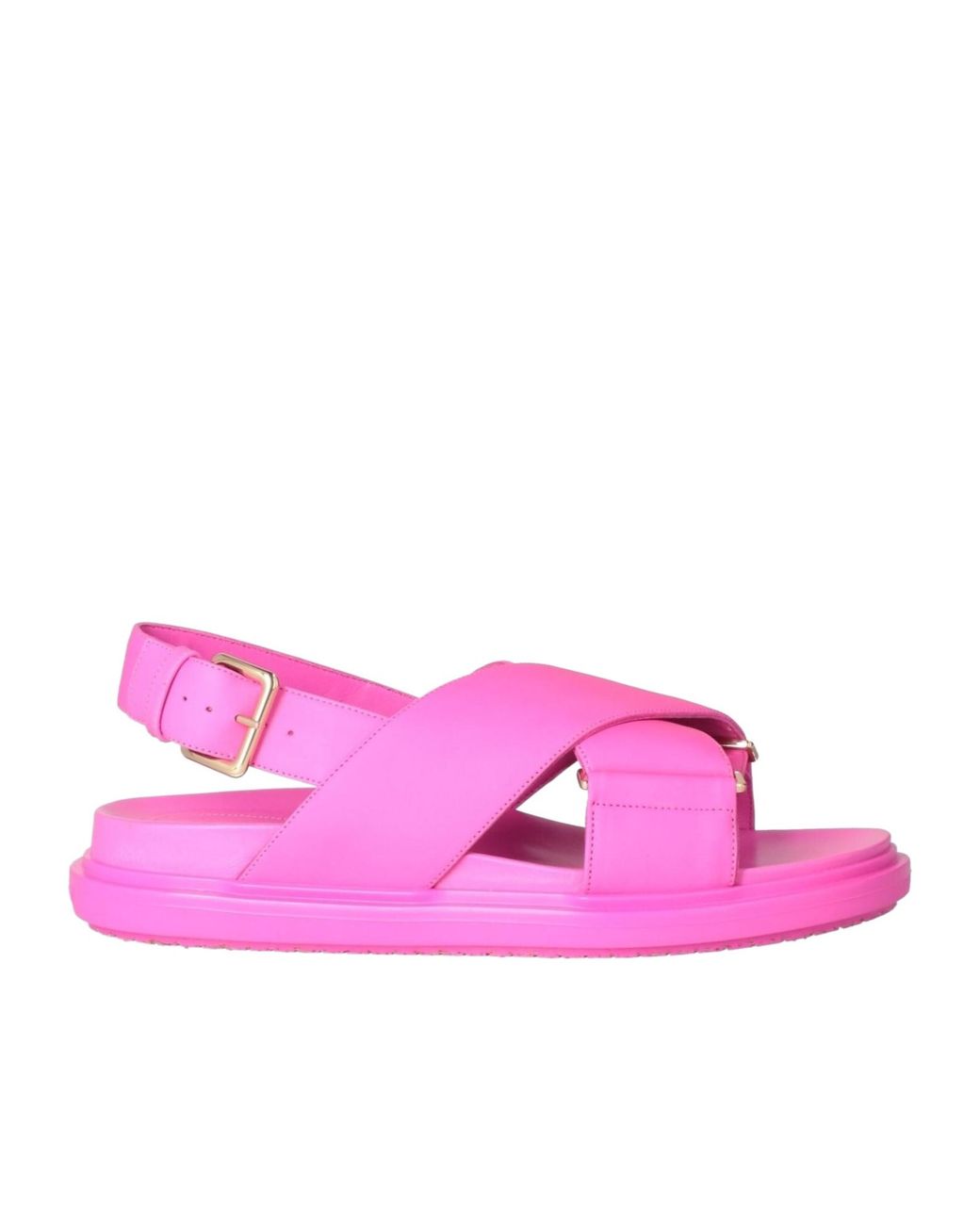 Marni Pink Simple Leather Sandals