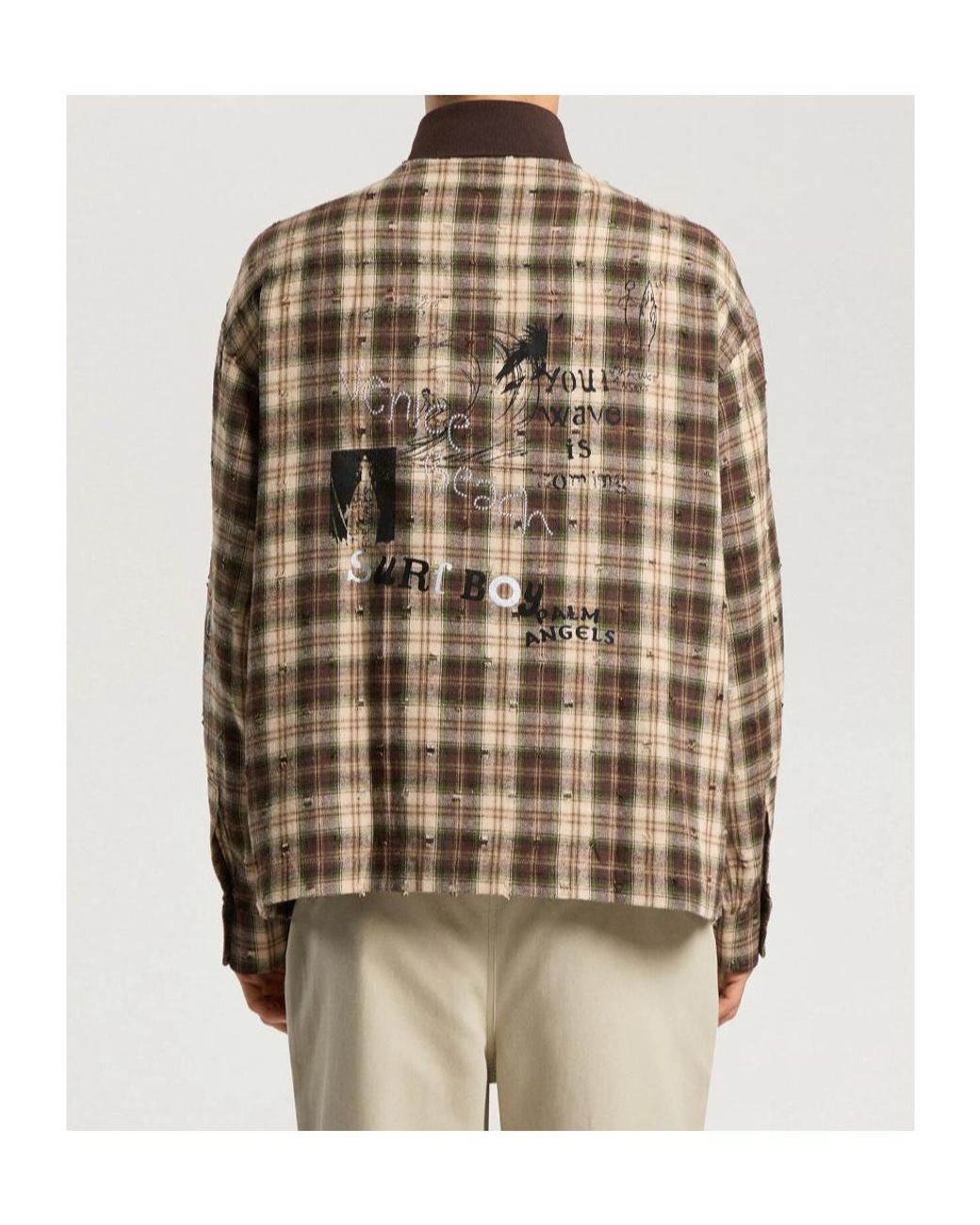 Palm Angels Brown Surfer Dream Check Loose Shirt L/Multi for men