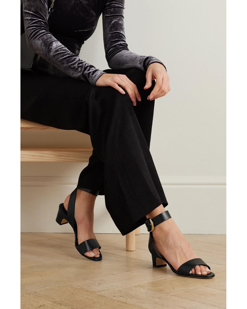 Manolo Blahnik Multicolor Minimalist Double-Strap Sandals