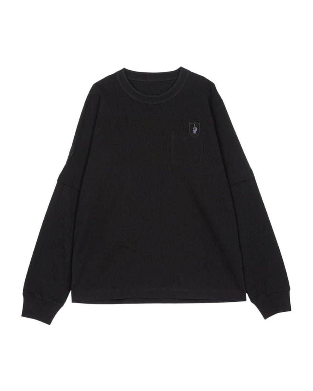Sacai Black Long Sleeve T-Shirt for men