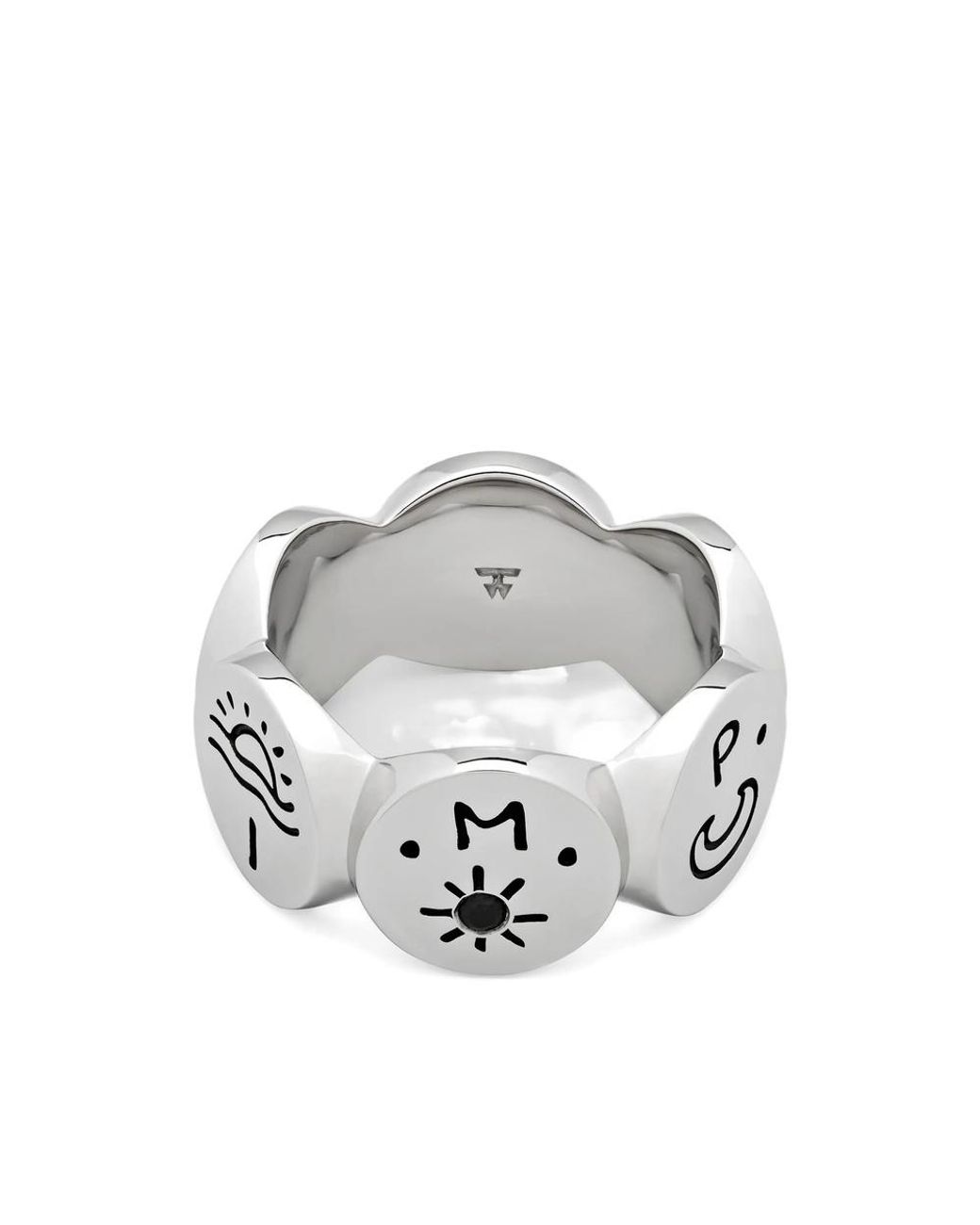 Tom Wood White Patterned Rings for men