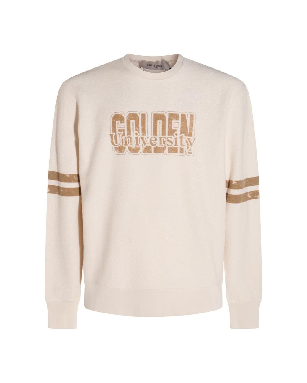 Golden Goose Deluxe Brand White Logo Printed Crewneck Sweatshirt for men
