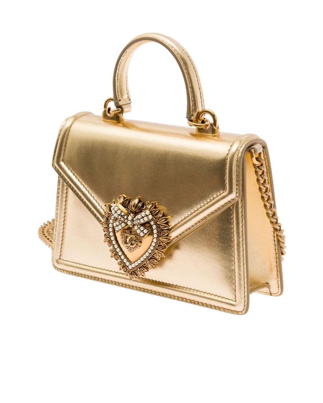 Dolce & Gabbana Metallic Devotion Heart Embellished Crossbody Bag