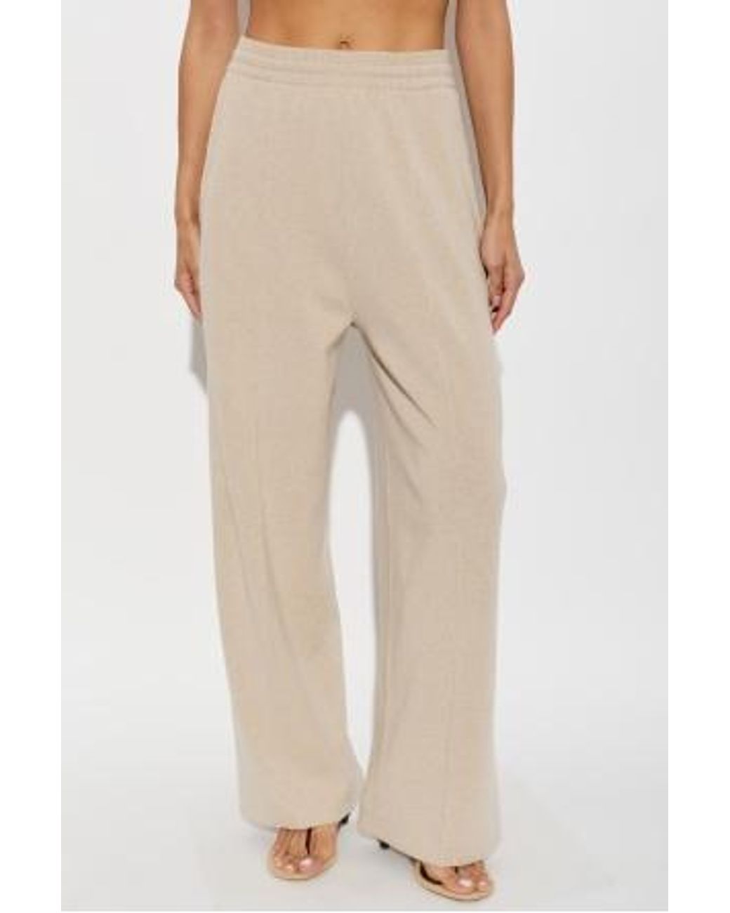 Lanvin Natural Straight-Leg Knit Pants
