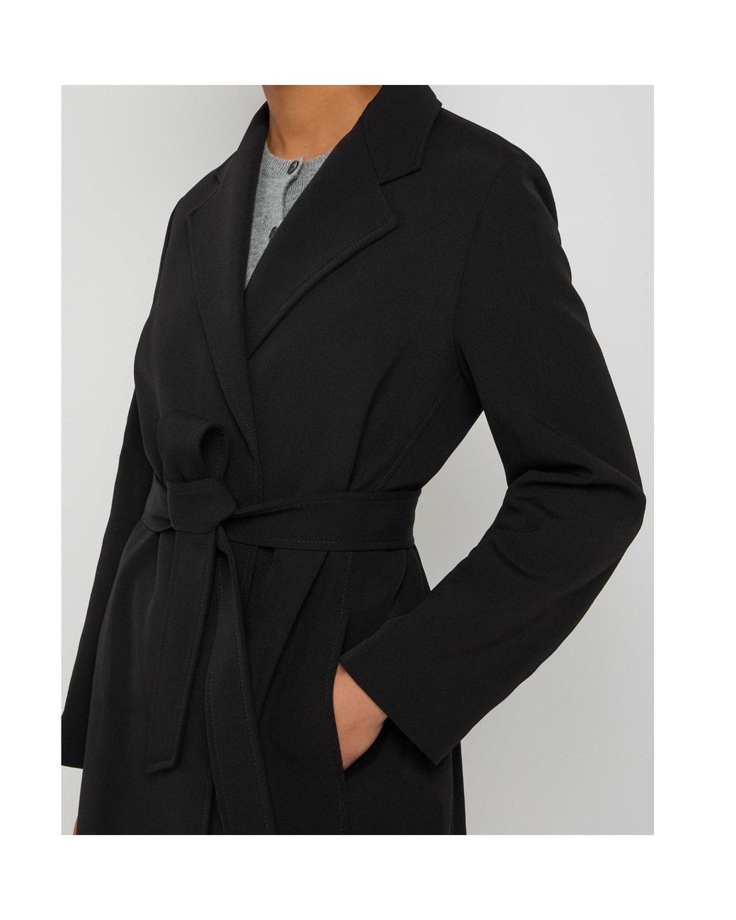 Nili Lotan Black Long-Sleeved Belted Coat