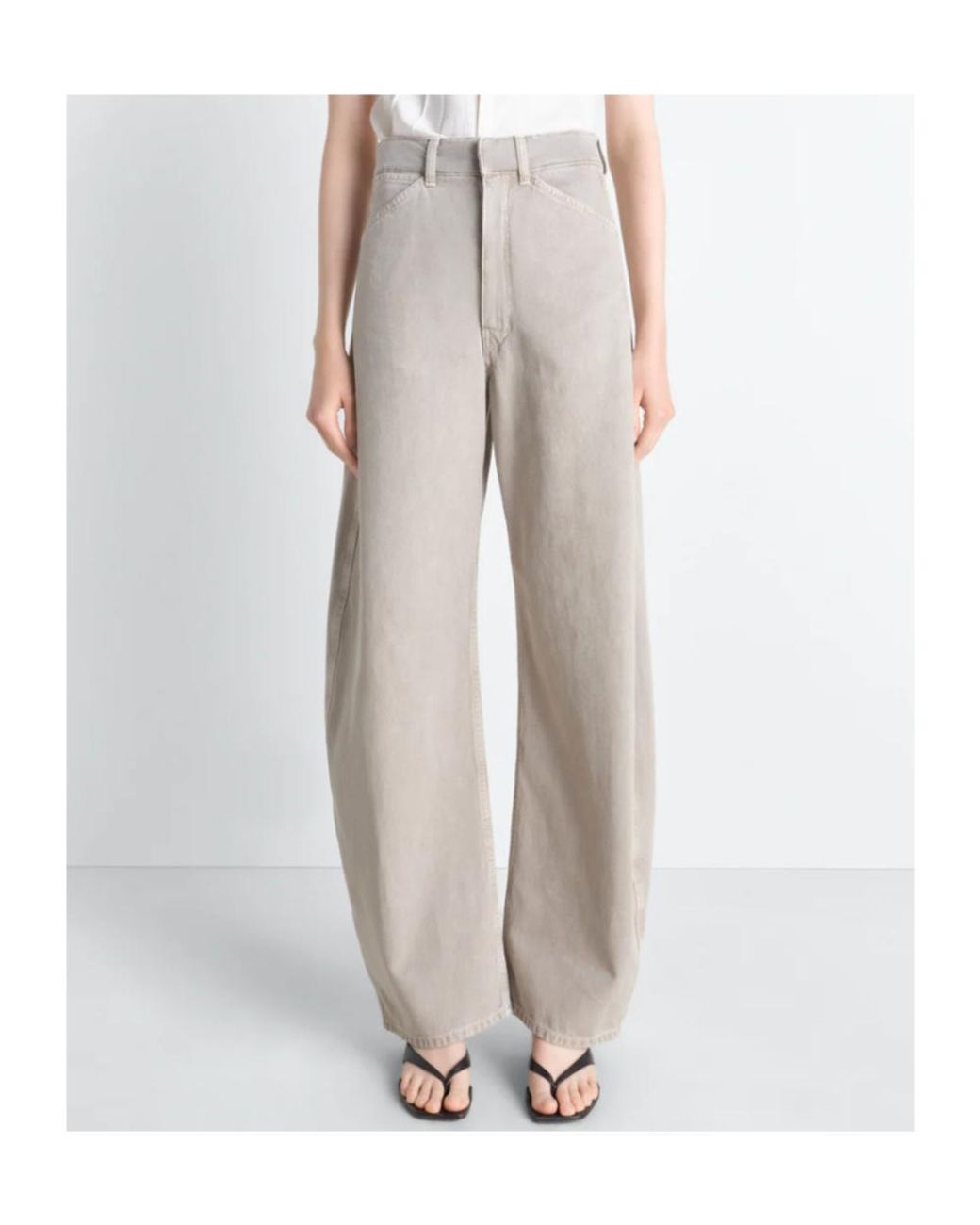 Lemaire White High-Waist Curved-Leg Jeans