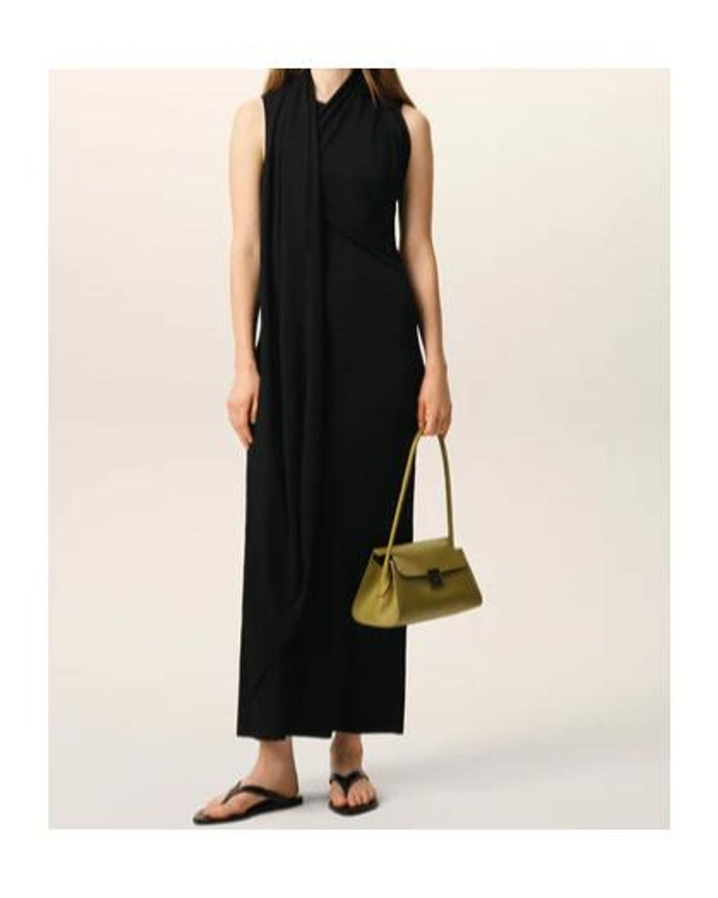 AMI Black Ami Jersey Maxi Lavalliere Dress