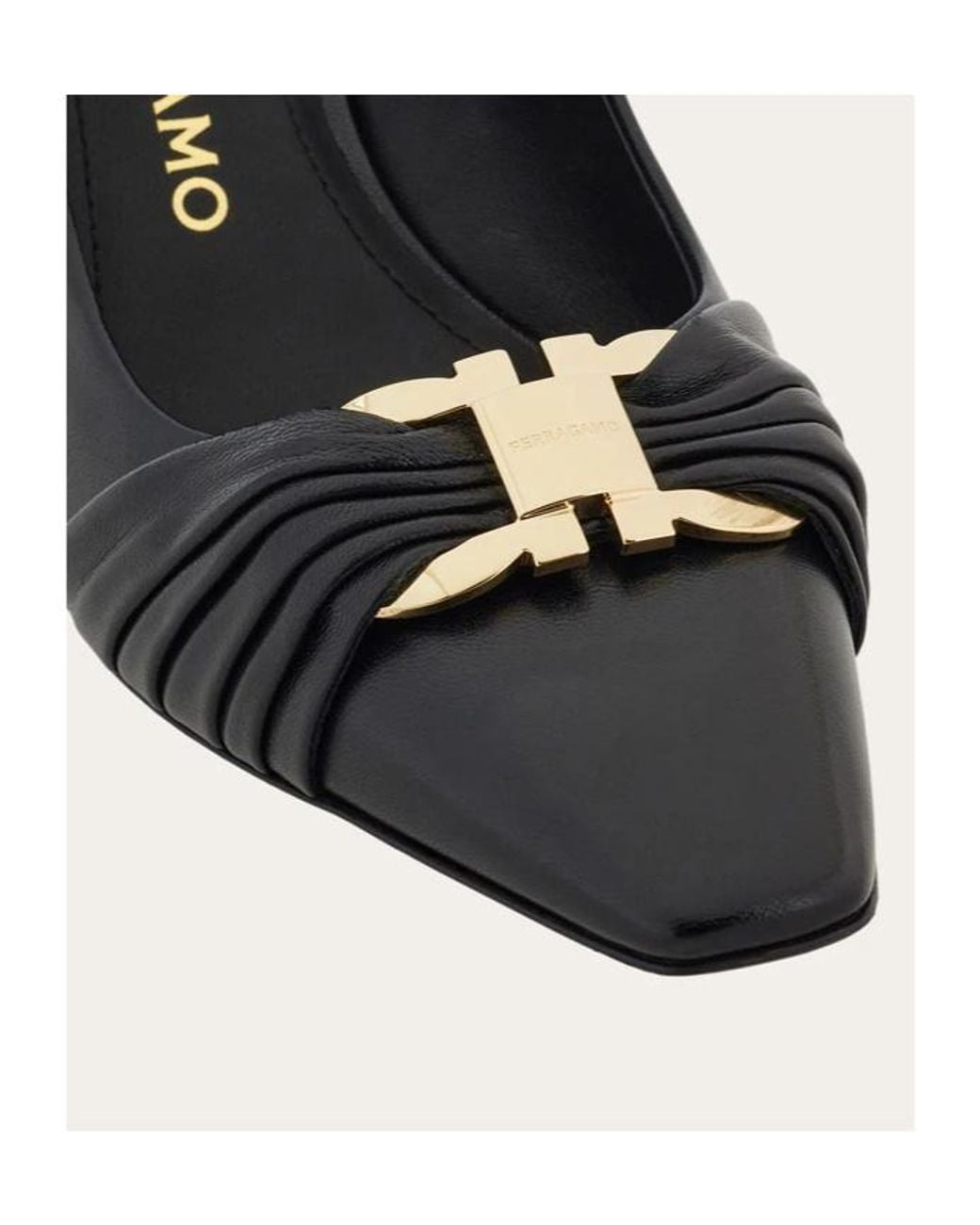Ferragamo Black Gancini Decorated High Heels