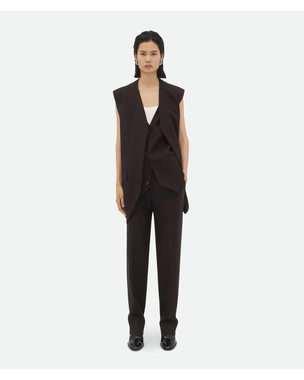 Bottega Veneta Black Structured Sleeveless Gilet