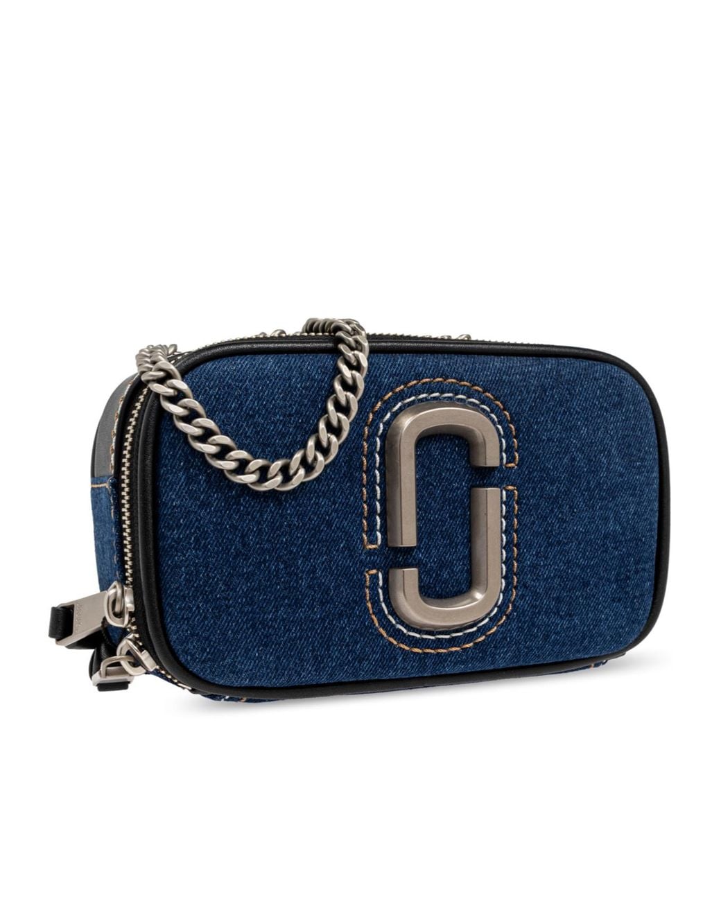 Marc Jacobs Blue The Denim Chain Snapshot Crossbody Bag