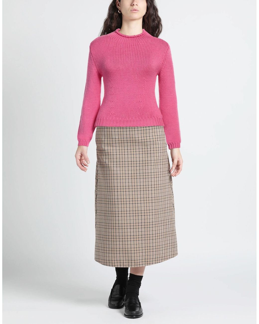 Marni Pink Solid Color Thickened Knit Sweater