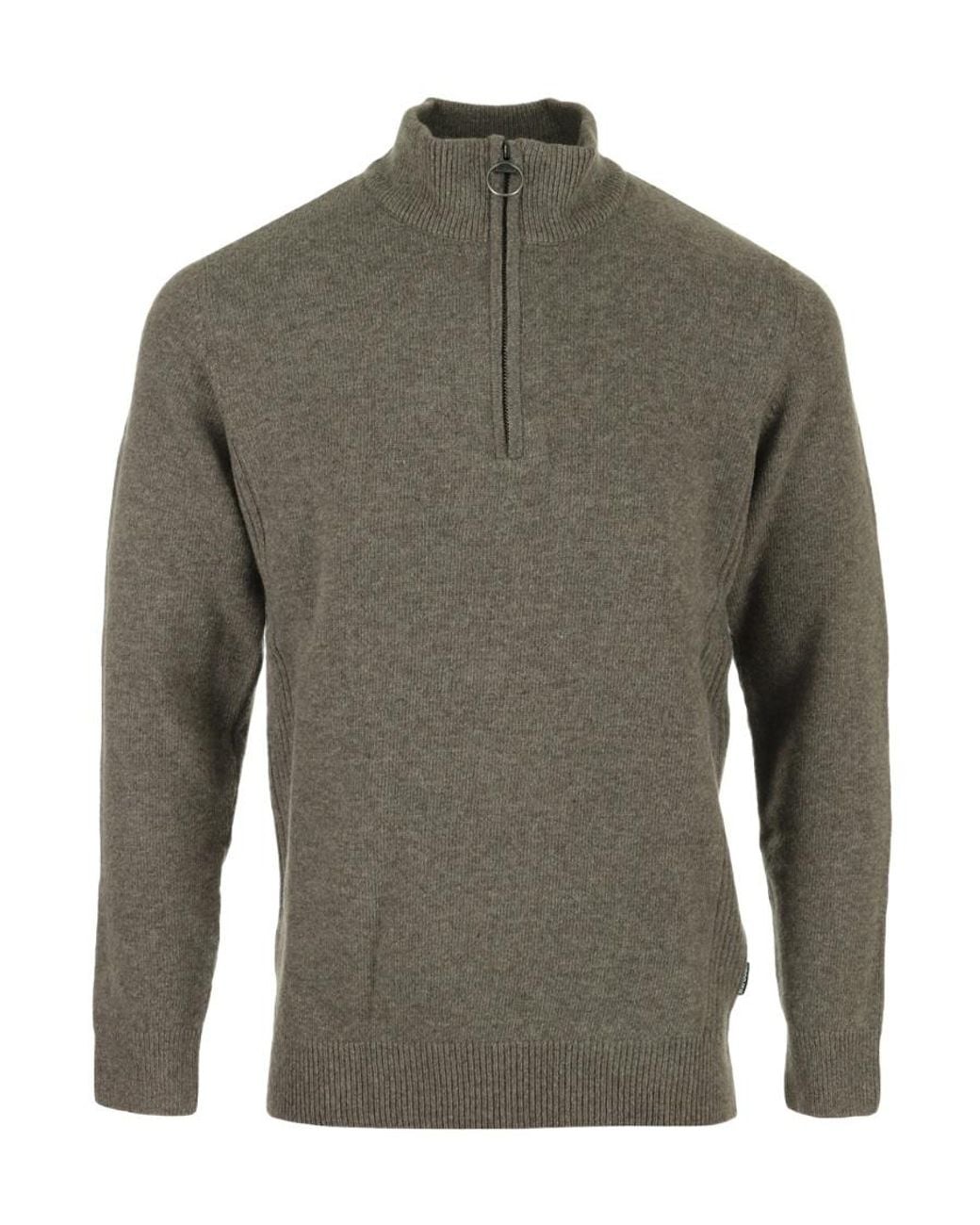 Barbour Green High-Neck Knitted Jumper for men