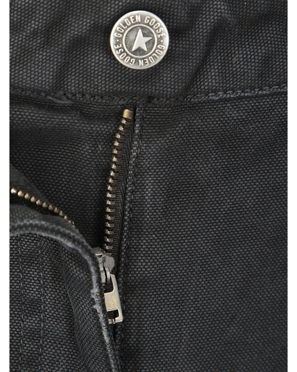 Golden Goose Deluxe Brand Black Distressed Cotton Jeans With Front Patches