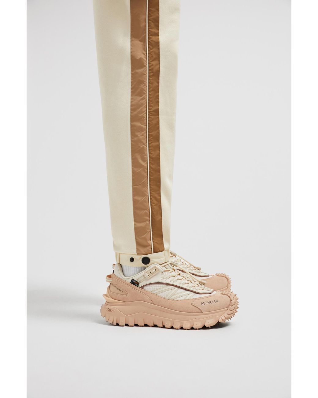 Moncler Natural Grenoble Padded Mountain Logo Track Pants