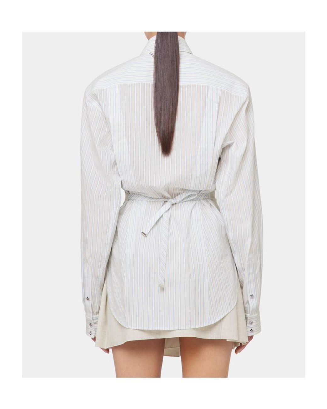 Rabanne White Striped Poplin Shirt