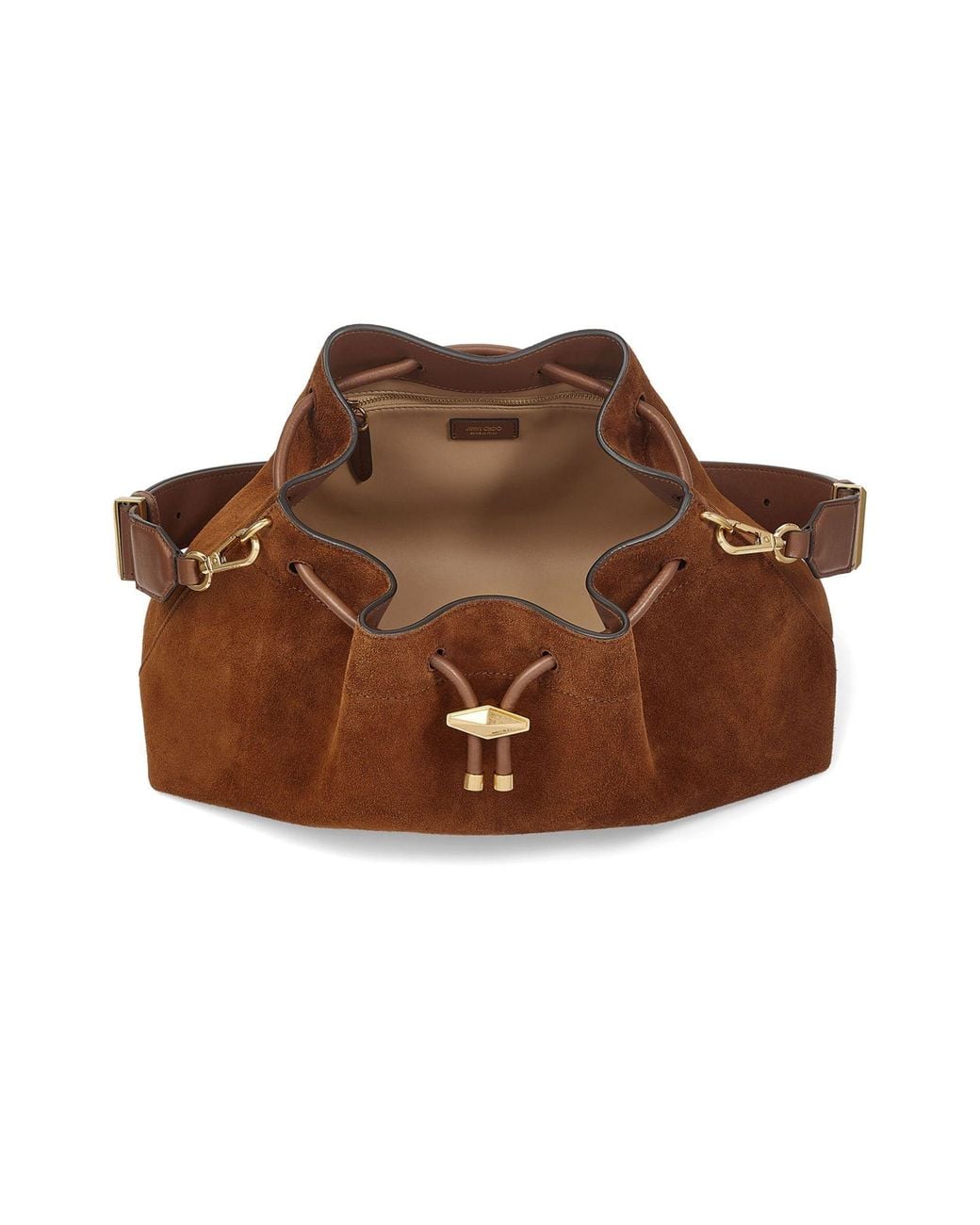 Jimmy Choo Brown Drawstring Shoulder Bag