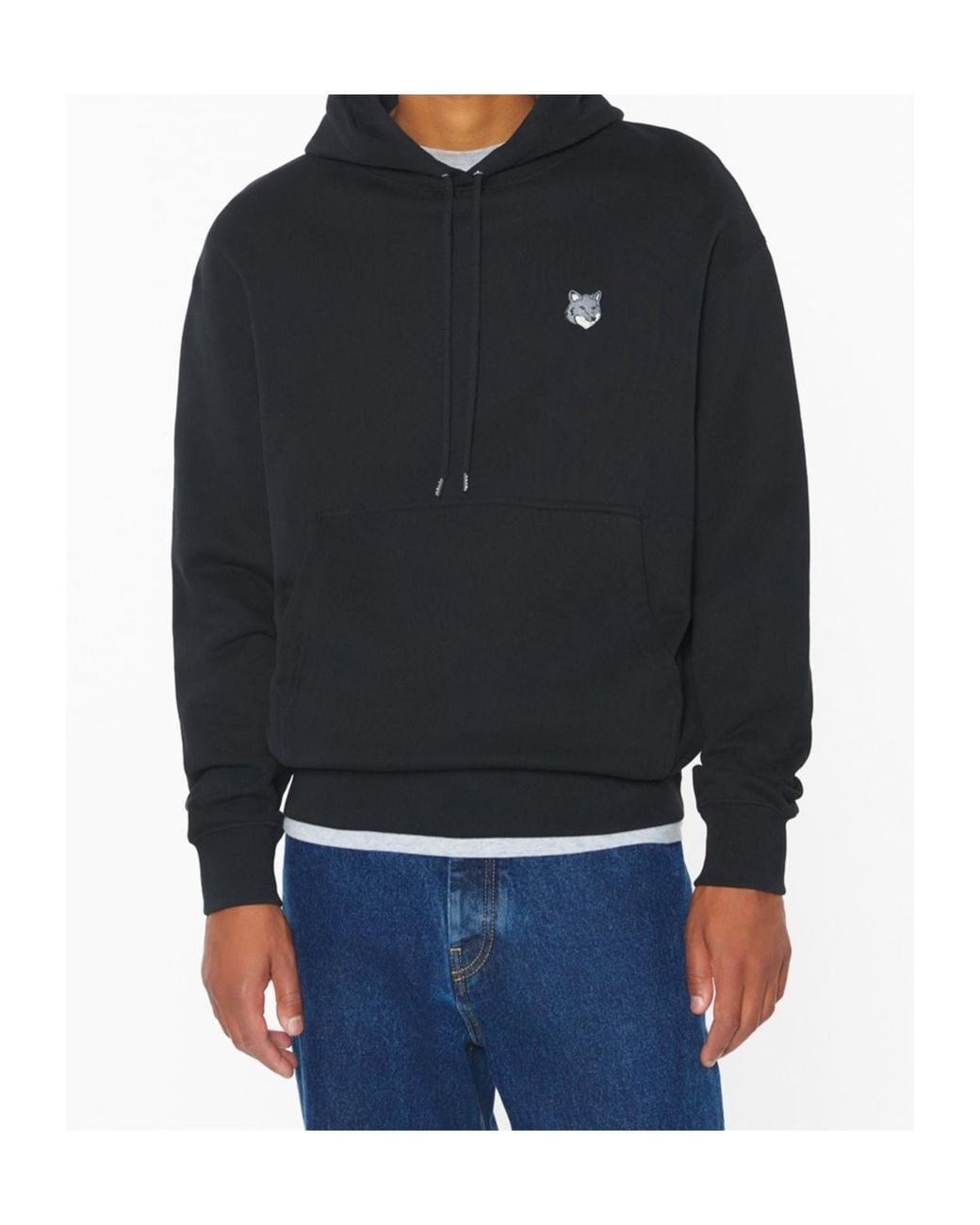 Maison Kitsuné Black Maison Kitsuné Fox Head Comfort Hoodie for men