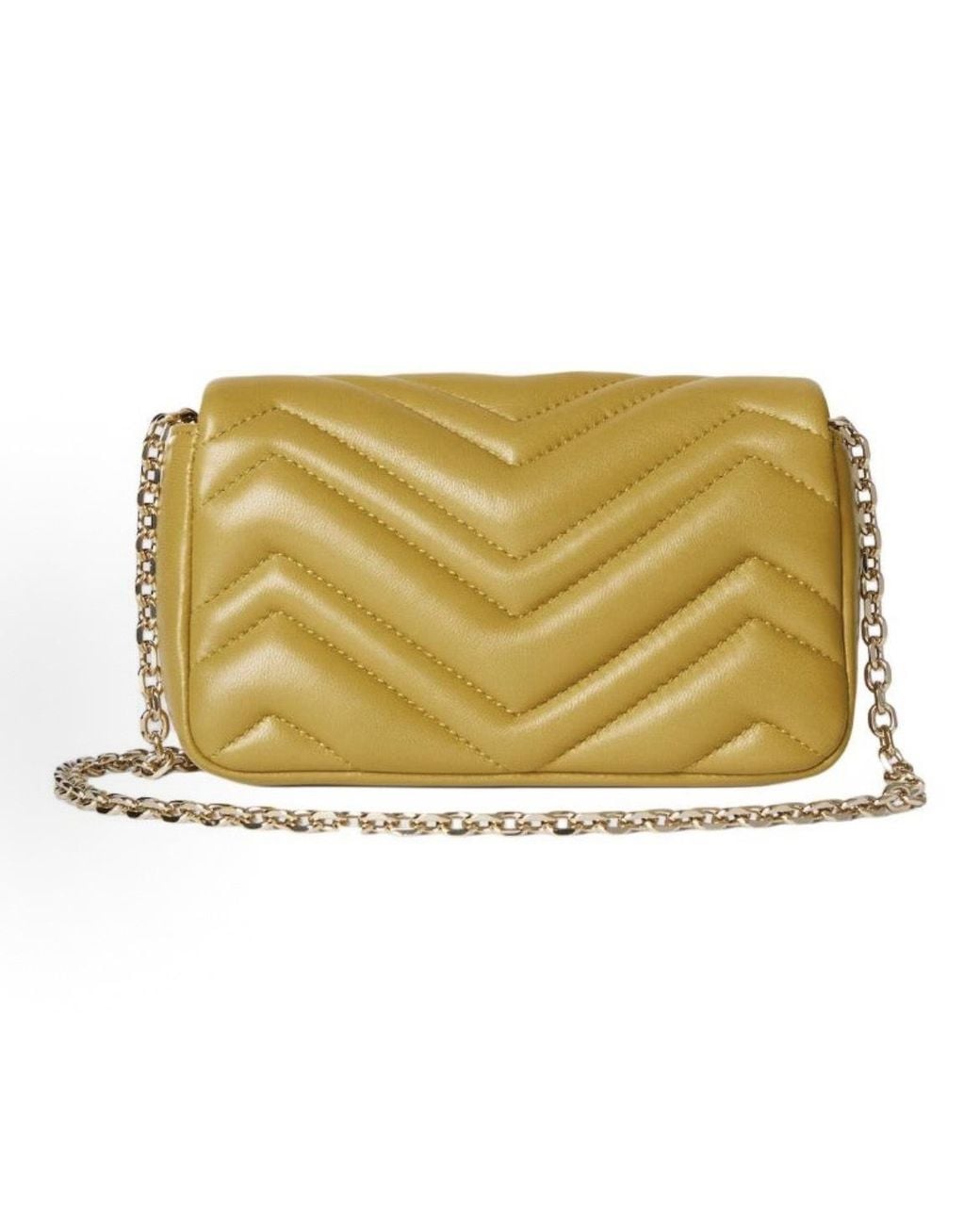 Gucci Yellow Gg Marmont Mini Shoulder Bag