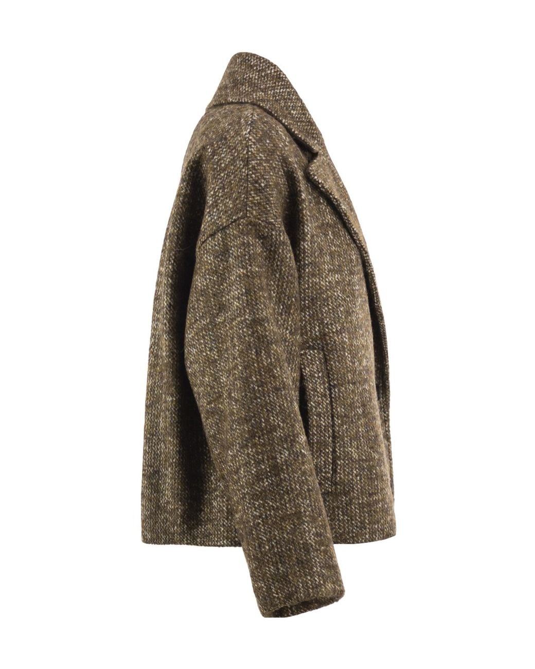 Antonelli Green Long-Sleeve Blazer With Lapel Collar