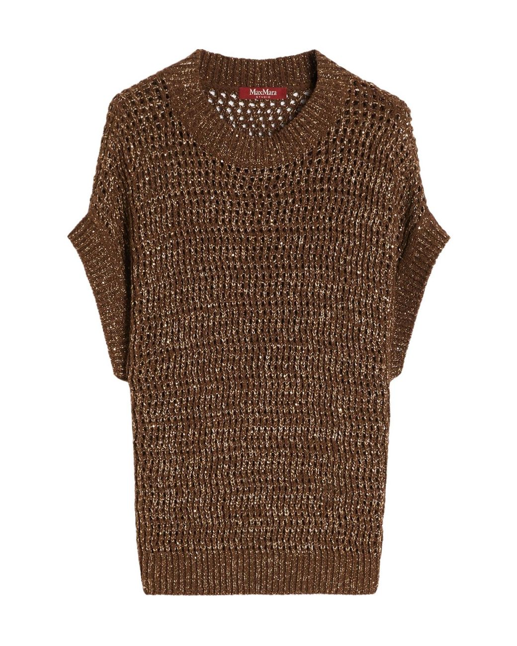 Max Mara Brown Openwork Top
